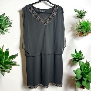 Elegant Black Dress with Beaded Accents